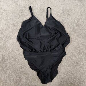 NEW Simon Chang Solutions Women's Swimsuit Size 10 Black Adjustable Straps Beach